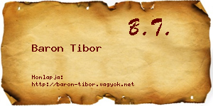 Baron Tibor névjegykártya